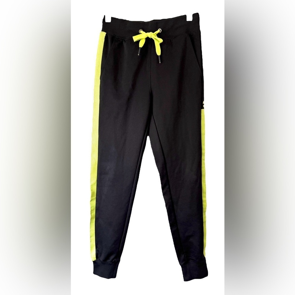 Psycho Bunny Women’s Jogger Sweatpants Size XXS Black And Neon Yellow